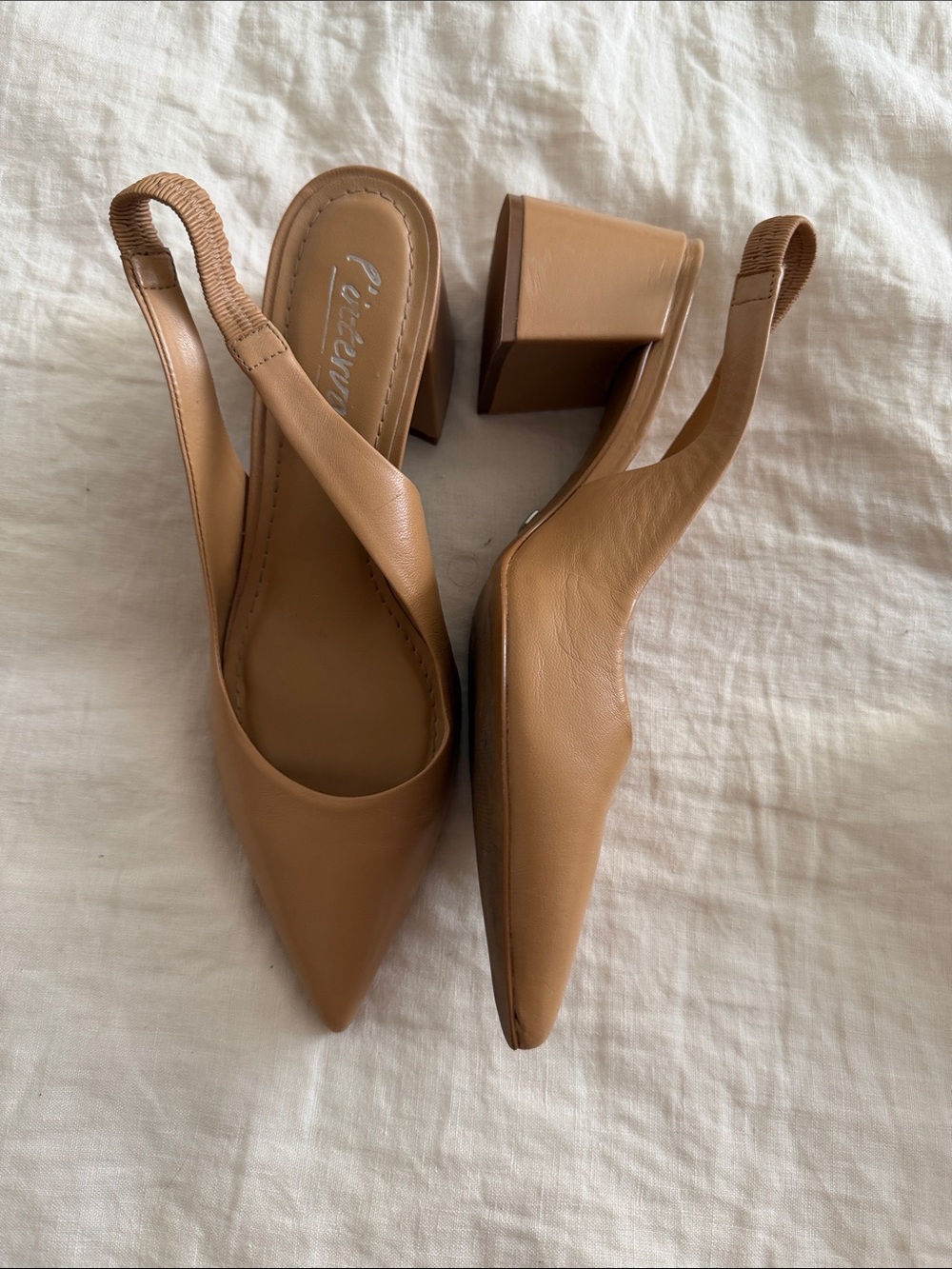 L’Intervalle Tan Slingback Block Heel Pumps
